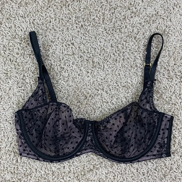 Victoria’s Secret black lace dream angles unlined balconet sz 32D - Picture 1 of 9